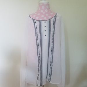 Beige and Black Blouse
